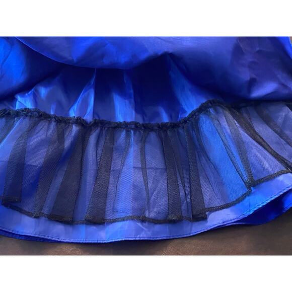 Royal Blue Holiday Formal Christmas Party Dress Girl's SZ 12 Bow Satin Sparkle - Picture 9 of 9